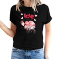 thumbnail image 2 of Pisexur T-shirt de la Saint-Valentin pour Femmes, Imprimé Amour, Manches Courtes, Col Rond, 2 of 5