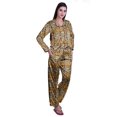 thumbnail image 2 of Moomaya Ensemble de Pyjama à Boutons pour Femmes, Pantalon de Nuit à Col Cranté, Tenue de Détente, 2 of 6