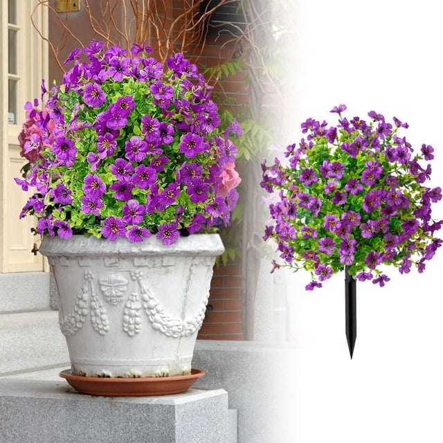 Outdoor Violet Shrub with Ground Stake for Garden Courtyard and Patio