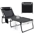 thumbnail image 1 of Costway Chaise Longue Pliante Surdimensionnée avec Dossier Réglable et Poche pour Oreiller Amovible, 1 of 9