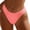 Pink, variant on Women's Bikini Swim Bottom Briefs - Mid Waist, High Cut, Ribbed Design, for Beach & Pool