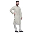thumbnail image 2 of Atasi Button Down Asymmetric Printed Long Sleeve Rayon Kurta Pyjama Set, 2 of 4