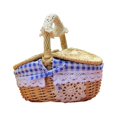 thumbnail image 1 of 1Pcs Lace Decor Large Capacity Handmade Camping Storage Basket Natural Wicker Basket with Handle Lid Camping Accessories, 1 of 10