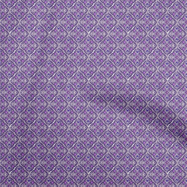 oneOone Rayon Purple Fabric Floral Sewing Craft Projects Fabric Prints By Yard 56 Inch Wide