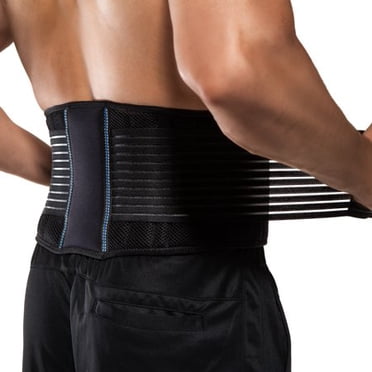 BraceUP Stabilizing Lumbar Lower Back Brace and Support Belt with Dual Adjustable Straps and Breathable Mesh Panels