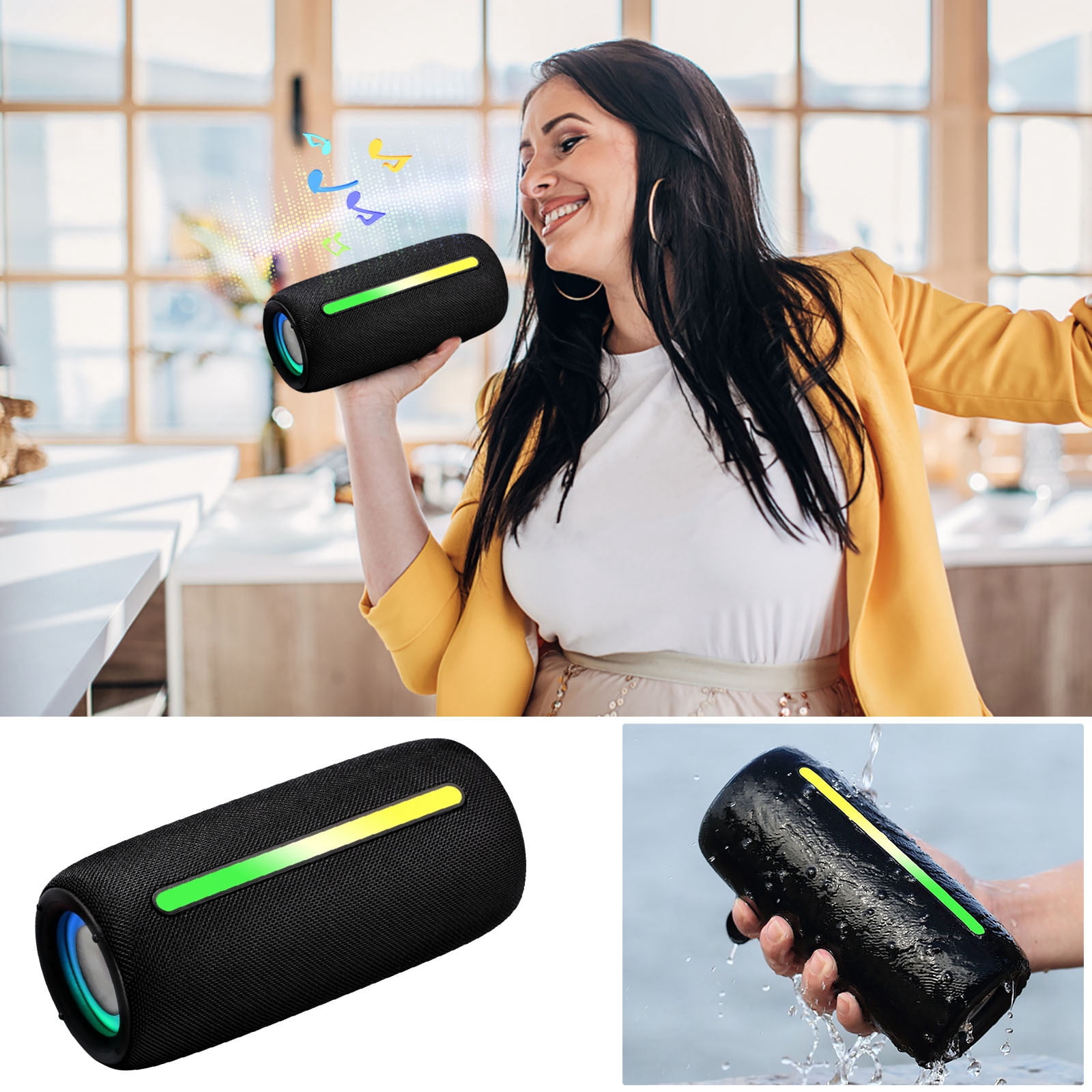 EGNMCR Sound Machine Outdoor Bluetooth Speaker Level 6 25W Speaker Wireless Home Desktop Audio Outdoor Portable Subwoofer bluetooth audio