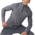 thumbnail image 3 of RXIRUCGD Chemise Décontractée à Manches Longues pour Hommes, Couleur Unie, Col Rabattu avec Fermeture Éclair, Gris, Taille : TG, 3 of 8