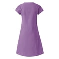 thumbnail image 5 of Robe Midi Mode Femme Ample Col en V Été Manches Courtes Coton et Lin Robe de Travail en Liquidation, 5 of 5