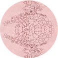 thumbnail image 1 of Ahgly Tapis Rond Lavable en Machine Intérieur Transitionnel Rouge Pastel Rose, 5 Pieds Rond, 1 of 7
