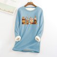 thumbnail image 1 of Hauts pour Femmes T-Shirt à Col Rond pour Femmes avec Poche Épaissi en Peluche Chaud à Manches Longues Hauts à Manches Longues pour Femmes en Liquidation, 1 of 4