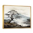 thumbnail image 2 of Designart Large Tree Gold framed wall art, Grey Minimalism Tree Ink euphony , Trees framed wall art decor, Grey Traditional Gold framed wall art, 40x30 inches Gold Frame, 2 of 5