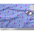 thumbnail image 3 of Soimoi Blue polyester Crepe Fabric Peacock Feather Printed Fabric 1 Yard 42 Inch Wide, 3 of 3