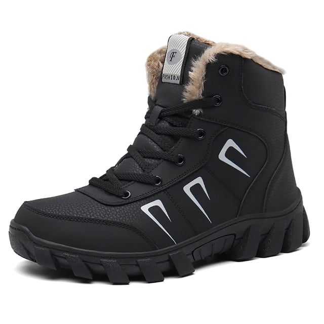 Bottes de Neige pour Hommes Femmes Imperméables Légères Chaussures de Randonnée Hiver Extérieur Chaudes Doublées de Fourrure Bottes de Randonnée