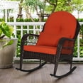 thumbnail image 2 of Gymax Chaise Berçante en Osier pour Patio, Porche, Terrasse, Mobilier d'Extérieur avec Coussin, 2 of 8