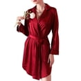 thumbnail image 1 of LSLJS Peignoirs de Maison en Soie Simulée Aguichant pour Femmes, Longueur Mi-Cuisse, Pyjamas, Peignoirs Cadeaux pour Femmes, 1 of 7