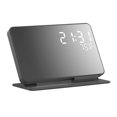 thumbnail image 1 of 1 Set Wireless Charging Station 2 in 1 Support QI Devices Phone Holder Digital Clock Thermometer Dock Charge ABS LED Display Phone Wireless Charger for Office, 1 of 9