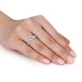 thumbnail image 2 of Miabella Created White Sapphire Engagement Ring in Sterling Silver, 2 of 2