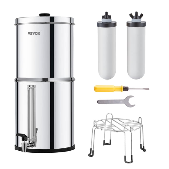 Système de Comptoir avec Filtre à Eau à Gravité 2,25 g en Acier Inoxydable 2 Filtres