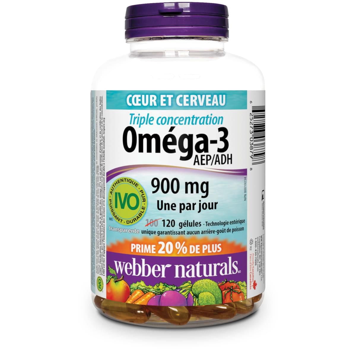 Webber Naturals Oméga-3, 900 mg AEP/ADH · Triple concentration