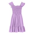 thumbnail image 3 of MIASHUI Robe Décontractée pour Filles Été Col Carré Sans Manches Robe d'Été Fluide pour Enfants, Violet, 13-14 Ans, 3 of 5