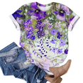 thumbnail image 5 of Économies du Printemps! CEHVOM T-Shirts Graphiques Floraux pour Femmes, T-Shirt à Manches Courtes Boho à Imprimé Paysage Floral pour Femmes, Col Rond Ample Décontracté d'Été Décontracté Ample Basique Confortable T-Shirts Boho Hauts 2023, 5 of 5