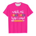 thumbnail image 4 of TZEWGL T-Shirts For Newborn Back To School Season Printed Short Sleeve Crewneck Clothes For Infnants size 2-4T, 4 of 4