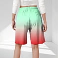 thumbnail image 3 of Plebaso Womens Casual Shorts Knee Length Drawstring Shorts Gradient Color Summer Wide Leg Shorts S-5XL, 3 of 6