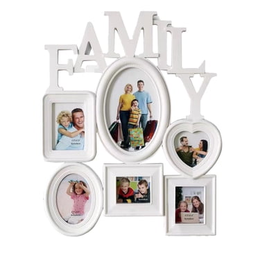WRKEKC Clearance Family Combo Photo FramePVC Family Combo Wall Mounted Photo Frame for Desktop Or Tabletop Display , Frame Can Display 6 Photos, Unique Photo Frame Design
