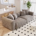 thumbnail image 2 of The Magic Home Canapé d'Angle Convertible Modulable 2 Places en Velours Côtelé Brun,, 2 of 10