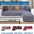 thumbnail image 3 of 2024 L Shape Sofa Slipcover Reversible Sectional Couch Cover Chaise Lounge Cover Furniture Protector Cover Large Size Gray, 3 of 10