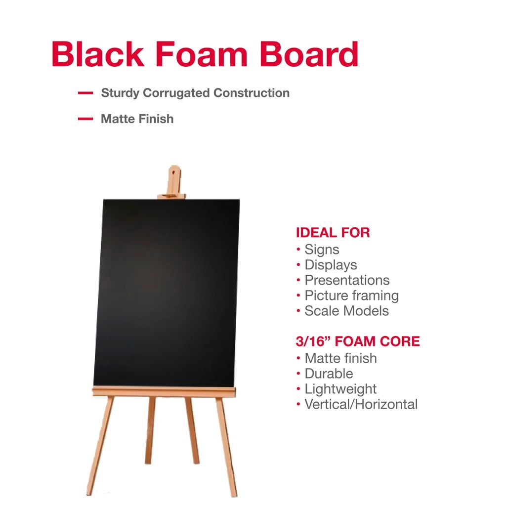 Formit Panneau De Présentation En Mousse Noir 20 Po X 30 Po (50,8 Cm X 76,2 Cm)