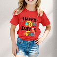 thumbnail image 2 of FhsagQ le 7 Juillet Garçon et Fille Mode Décontractée Imprimé Col Rond Ample Manche Courte T-Shirt Haut Filles Printemps T-Shirts Taille 8-10 Moins de 20 Printemps Chemises Fille Taille 10-12 pour la Plage Rouge 11-12 Ans, 2 of 4