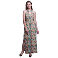 thumbnail image 1 of Bimba Floral Ladies Crew Neck Waist String Print Maxi Dress with Side Slits Summer Wear-Large, 1 of 6