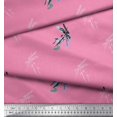 thumbnail image 2 of Soimoi Modal Satin Fabric Dragonfly & Texture Print Sewing Fabric Yard 42 Inch Wide, 2 of 3