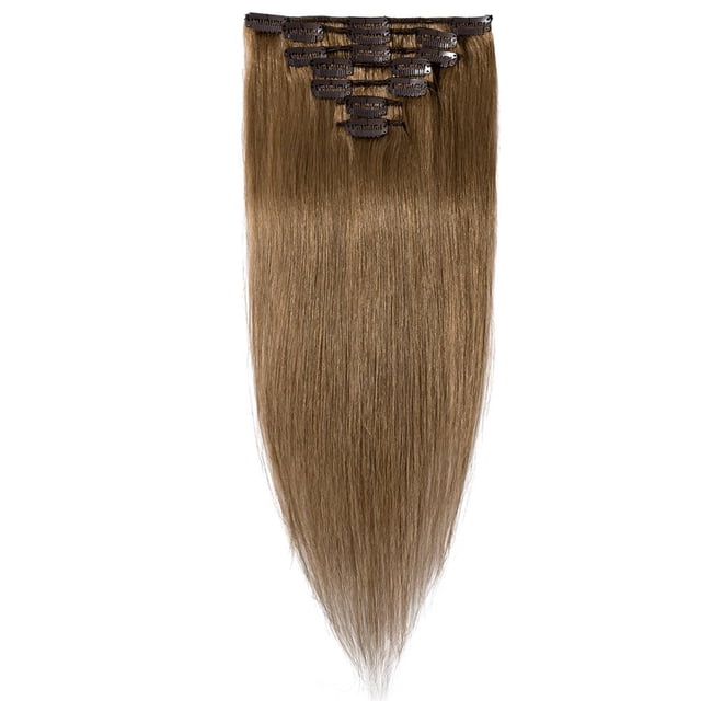 100% Remy Human Hair Clip in Human Hair Extensions Silky Straight Human Hair 7 Pcs 15 clips
