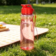 Plastic Water Bottle 500ml, Staron Leakproof Sports Cup Lightweight Reusable Cold Drink Cup, Portable Water Bottle for Gym Running Outdoor Travel with Hanging Rope, Red