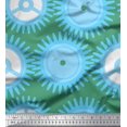 thumbnail image 1 of Soimoi Green polyester Crepe Fabric Gear Parts Hardware Print Fabric by the Yard 52 Inch Wide, 1 of 3