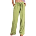 thumbnail image 1 of FNFYFH Clearance Women's Linen Pants for Summer Breathable Solid Color, 1 of 9