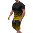 thumbnail image 2 of NTACZA Men's Shorts Set Athletic Short Sleeve Shirt Tracksuits Crew Neck Gradient Big And Tall Sweatsuits M, 2 of 7