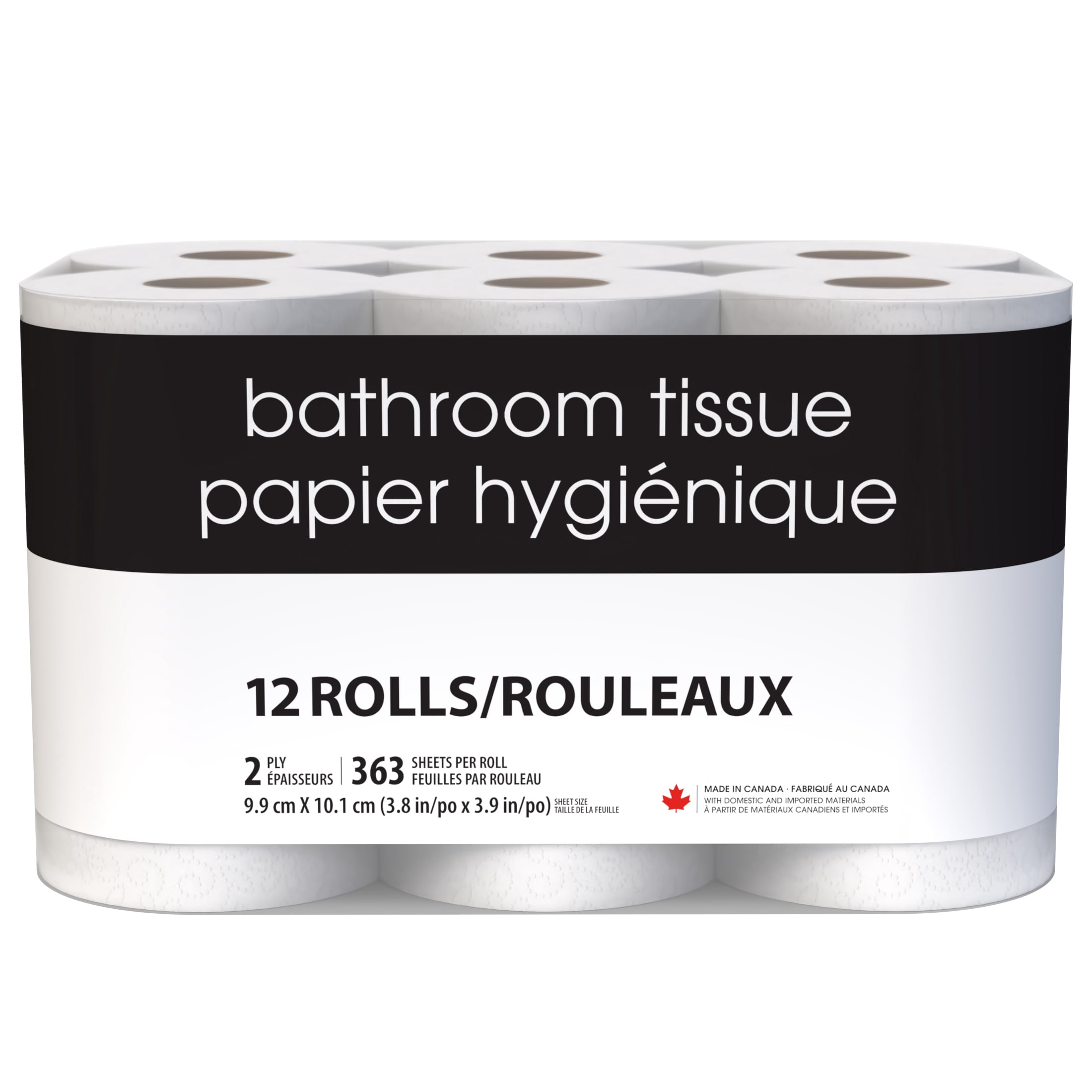 Black & White, 12 Triple Roll, 363 Sheets 2-Ply Bathroom Tissue