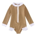 thumbnail image 1 of Toddler Girl Rash Guard Swimming Bathing Suit Cute Long Sleeve Sun Protection Girls Bathing Suits 12-18 Months, 1 of 5