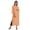 Light Peach, variant on Moomaya Solid Rayon Kurta For Women bell Sleeve Drawstring Neck Long Ethnic Kurti