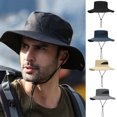 thumbnail image 1 of Chapeau pour Hommes Large Bord Protection Solaire Randonnée en Plein Air Seau de Pêche Protection Solaire UV Randonnée Casquette de Pêche, 1 of 5