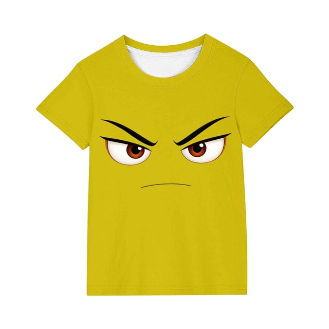 Cute Short Sleeve Tops for Girls Solid Color Print Casual T Shirt 3 10 Years