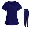 thumbnail image 2 of BVOFAR Scrubs for Women Set V Neck Short Sleeve Tops & Drawstring Jogger Pants Stretch Medical Nursing Uniforms with Pockets, 2 of 4