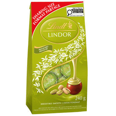 Lindt LINDOR Pistachio Milk Chocolate Truffles Bag, 240G