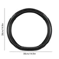 thumbnail image 3 of Black D Shape Car Steering Wheel Cover Wood Grain Design Breathable Non Slip Steering Wheel Protector Universal Fit For Most Vehicles 14.96X14.96 Inch 1.08 Lb, 3 of 6
