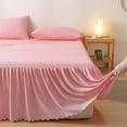 thumbnail image 4 of TACILIP Bedding, Solid Color Bed Skirt Concise Washed Cottons Edge Bedspread Skirt Bed Hats Bed Sheet Dirtproof Nonslip Protective Cover Cover, Gifts for Mom, 4 of 6