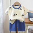 thumbnail image 1 of LSLJS Bébé Garçon d'Été Mignon Imprimé Col Rond Short à Manches Courtes Ensemble Vêtements d'Été Vêtements pour Enfants à la Mode 2024, 1 of 3