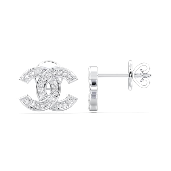 KEEVA JEWELS 0.25 Carat Moissanite X Stud Earring for Women Made in White Gold Plated Silver